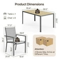 thumbnail image 2 of 7 Piece Outdoor Dining Set, Lofka Patio Furniture Sets for 6 Persons with Stackable Textilene Chairs & Rectangular Table for Saving Space, Porch Garden Yard Poolside, Light Gray, 2 of 7