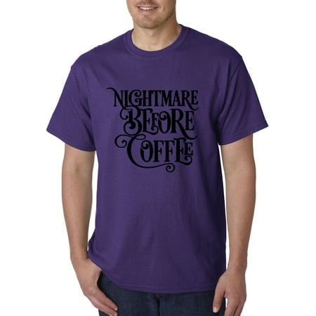 Christmas Sale Clothing Uk New Way 1134 - Unisex T-Shirt Nightmare Before Coffee Christmas Parody Medium Purple ()
