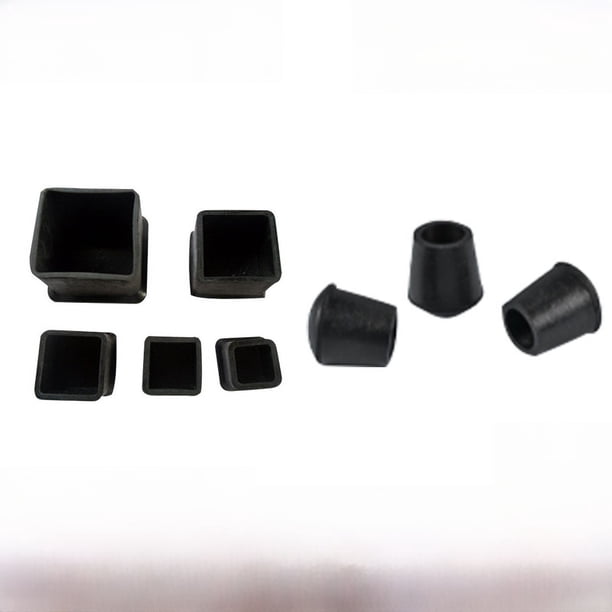 Cubierta de pie de goma cuadrada y redonda, cubierta de pie de silla de goma, antideslizante, reducción de ruido, cubierta de pie de mesa y silla para muebles, cubierta de tubo, capa protectora
