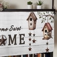 thumbnail image 5 of Sweet Home Rod Pocket Curtain Valance, Western Stars Bird Houses White Wood Plank Farmhouse Window Valance for Living Room, Bedroom, Kitchen 42"W x 12"L, 5 of 9