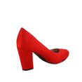 thumbnail image 3 of Songful-3 Women's Fashion Patent Faux Suede Round Toe Chunky Heel Slip On Pump Dress Shoes (Red, 5.5), 3 of 3