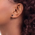 thumbnail image 3 of 14k White Gold 5.2mm Garnet Earrings - 5mm, 3 of 6