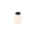 thumbnail image 4 of Gene 1 light Black and Frosted white glass Flush mount, 4 of 4
