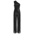 thumbnail image 3 of Xnihocha Combinaison Sans Manches pour Femmes une Épaule Robe de Soirée à Sequins Robe de Soirée Noire 3TG, 3 of 7