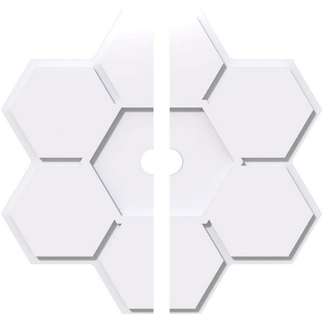 Ekena Millwork CMP22DY2-02000 22 in. OD x 2 in. ID Square Daisy Architectural Grade PVC Contemporary Ceiling Medallion - 2 Piece