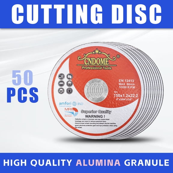 findmall Pack 50 6"x.045"x7/8" Cut-off Wheel - Metal & Stainless Steel Cutting Discs
