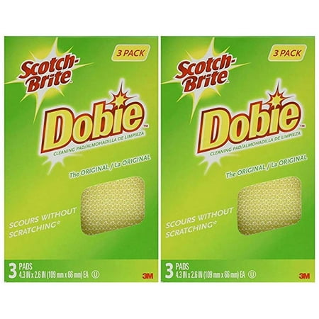 Scotch-Brite Dobie All Purpose Pads, 3-Count (Pack of 2), Total 6 Pads