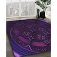 thumbnail image 3 of Ahgly Company Machine Washable Indoor Square Transitional Deep Purple Area Rugs, 7' Square, 3 of 7