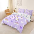 thumbnail image 3 of Castle Fairy Love Heart Print Letter R Duvet Cover Set for Kids,Cartoon Rainbow Bedding Full,3-Piece,No Comforter, 3 of 6
