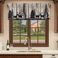 thumbnail image 6 of 2 Pack Valances for Window, Deer Silhouettes Short Curtains for Kitchen Bedroom Living Room, Trees Wooden Retro Art Farmhouse Rod Pocket Small Window Treatment Valance Drapes 42 x 18 Inch, 6 of 8