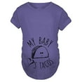 thumbnail image 3 of asdoklhq Pregnant Clothes Clearances Women O-Neck Short Sleeve My Baby Loves Tacos Print Pregnancy Maternity Top Tee, 3 of 8