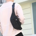 thumbnail image 4 of Sonducket Riñonera para hombre, ajustable, informal, de repuesto, a la moda, portátil, para hombro, cruzado, en el pecho, bolsas deportivas, bolsa de Bolsas de mensajero y de hombro Negro Sonducket AP018585-02, 4 of 6