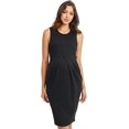 thumbnail image 1 of LaClef Women's Knee Length Midi Maternity Dress with Front Pleat (Medium, Black), 1 of 3