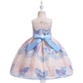 thumbnail image 6 of Summer Savings Clearance! Edvintorg 3-8Years Kids Dresses For Girls Fashion Solid Color Butterfly Embroidery Bowknot Birthday Party Flowers Gown Kids Dresses Princess Costumes For Girls, 6 of 7