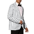 thumbnail image 4 of INSPIRE CHIC Polka Dots Blazers for Men's Slim Fit One Button Business Sport Coats M White, 4 of 6