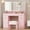 Pink, variant on Vanity with Mirror and Lights, Makeup Vanity with 7 Drawers, Vanity Set with Tri-Folding 3 Colors Lighting Mirror and Cushioned Stool, Big Vanities with Power Outlet Perfect for Bedroom, Gray