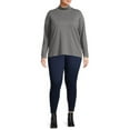 thumbnail image 5 of Terra & Sky Women's Plus Size Mock Neck T-Shirt, 2-Pack, 5 of 5