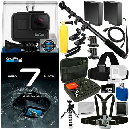 GoPro HERO7 HERO 7 Black 18PC Accessory Bundle - Includes 32GB microSD Memory Card + High Speed Memory Card Reader + Memory Card Wallet +