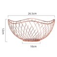 thumbnail image 4 of Tazón de cesta de frutas, organizador de alimentos de alambre, decoración de mostrador de cocina, centro de de cena, almacenamiento para plátano, Oro rosa Sunnimix Canasta de frutas, 4 of 7
