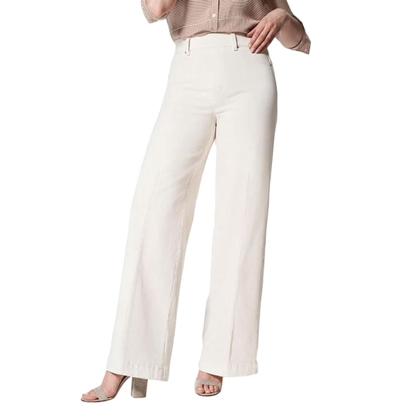 Women'S High Waisted Bell Bottom Pull on Jeans Tummy Control Stretchy Baggy Casual Jean Leggings White M