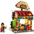 thumbnail image 3 of LEGO Restaurants of the World Mexico – 327-Piece Taco Shop Taqueria Building Set, Minifigure & Cactus, Collectible Food Display Model Gift – 40907, 3 of 7