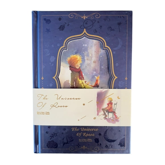 Libreta El Universo y La Rosa, Inspirada en El Principito,128 Hojas Decoradas