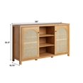 thumbnail image 2 of Walker Edison 2-Door Modern Rattan & Wood Sideboard in English Oak, 2 of 15