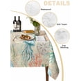 thumbnail image 2 of Teal Red Coastal Table Cloth, Waterproof Tablecloth for Rectangle Tables, Jellyfish Nautical Beach Coral Starfish Reusable Washable Fabric Table Cover for Restaurant Kitchen Dining Tables 60"x84", 2 of 9