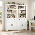 thumbnail image 2 of Hiphuta Bookcase with Doors, 71.6"Tall bookshelves with Storage, 5 Shelf Display Storgae Shelves, Bookshelves and Bookcases with 2 Doors for Home Office, Living Room, Bedroom, White, 2 of 8