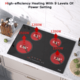 thumbnail image 2 of IsEasy 30” Electric Cooktop in Black with 4 Burners, 2 of 7