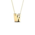 thumbnail image 3 of 0.15 Carat Natural White Diamond Initial "W" Pendant Necklace For Women In 14K Yellow and White Gold with 18" Gold Cable Chain|Silver Chain, 3 of 5