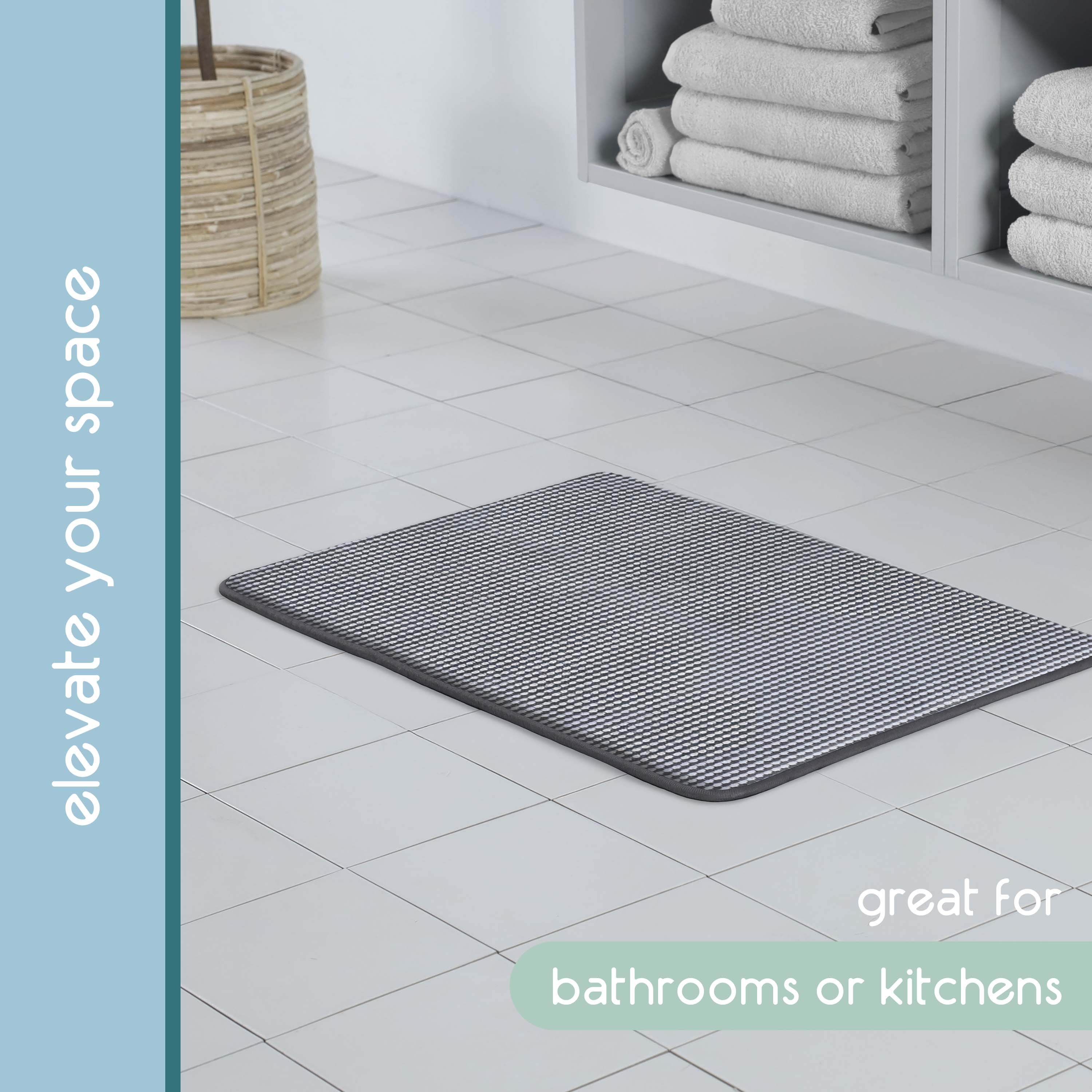Vellux Bliss Memory Foam Bath Rug, 20" x 30", Midnight Black