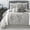 Grey, variant on LANCO MODERN LIFESTYLE Grey King Comforter Set, 7 Pieces Bed in a Bag, Elegant Floral Leaves Embroidery, Soft and Lightweight All Seasons Bedding Set, Bedskirt, Pillow Shams, Decor Pillows