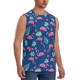 thumbnail image 2 of Haiem Men's Plants And Flamingos Print Tank Tops Summer Sleeveless Cut Off Workout T-Shirts Fitness Vest Athletic Undershirts-, 2 of 8