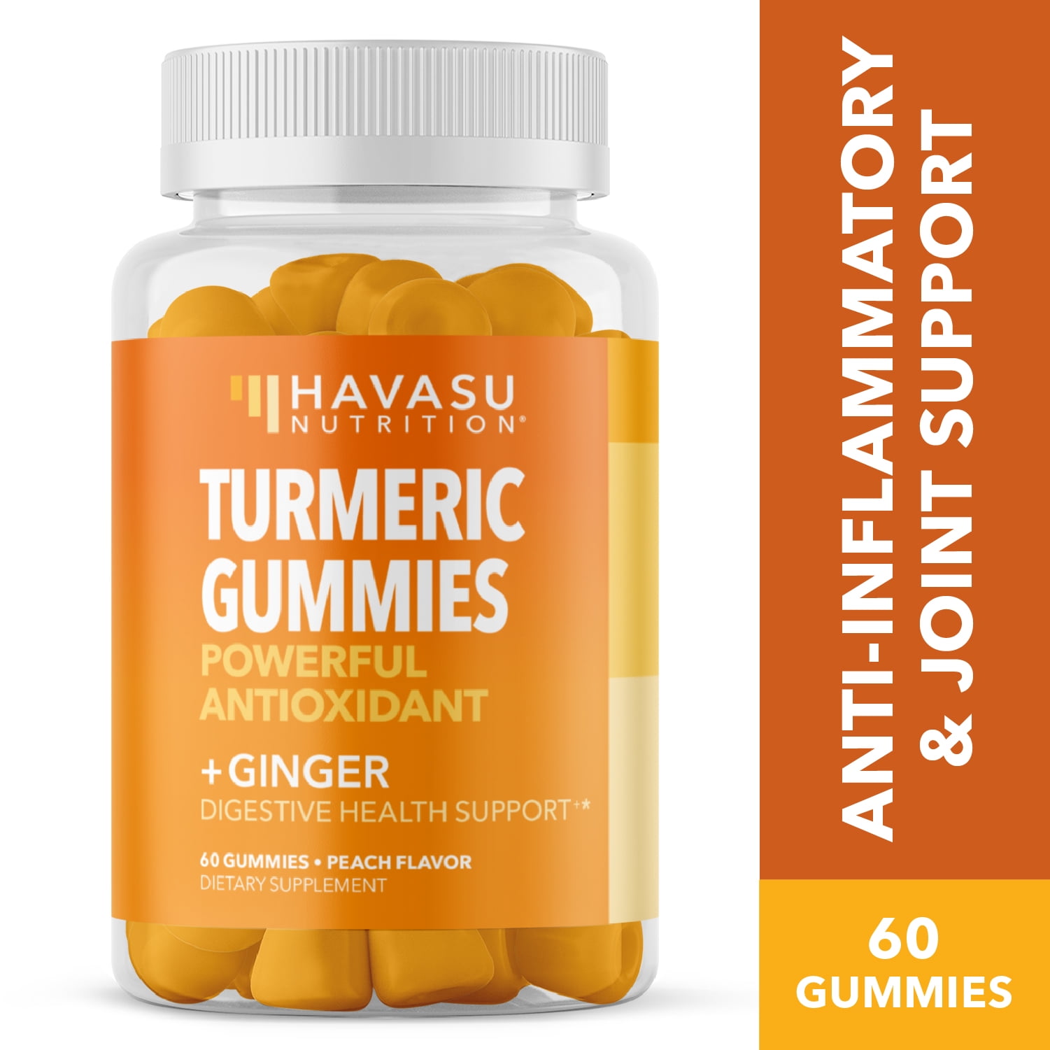Havasu Turmeric Gummies with Ginger Vegan 95 Curcumin Gummies for