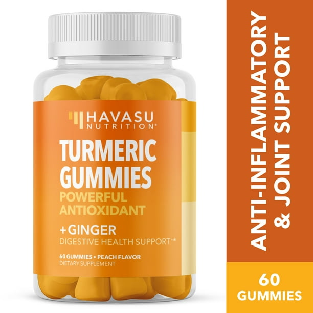 Havasu Turmeric Gummies with Ginger Vegan 95 Curcumin Gummies for