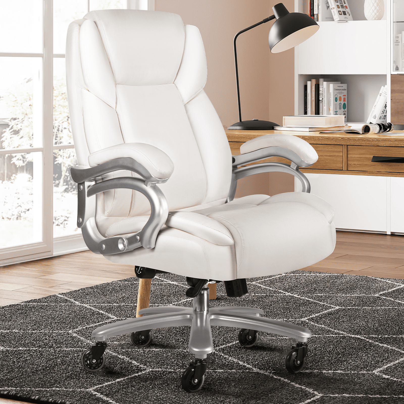 Waleaf Heavy Duty Big and Tall Office Chair 500lbs with Adjustable Lumbar Support,High Back Office Chair for Adults