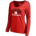 thumbnail image 2 of Women's Scarlet Nebraska Huskers Victory Script Long Sleeve T-Shirt, 2 of 3