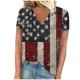 thumbnail image 2 of Fiudx Liquidación de Ofertas Flash Tops con Cuello En V de Manga Corta Estampados Del Día de La Independencia para Mujer, 2 of 4
