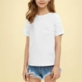 thumbnail image 4 of ZOYOEN Girls T Shirts 2025- Cute Lace Short Sleeve Trendy Casual Kids Summer Tops White Size 6, 4 of 9