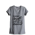 thumbnail image 1 of Shine Bright Like A Diamond Women's Fashion Relaxed V-Neck T-Shirt Tee Heather Grey Large, 1 of 3