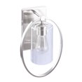 thumbnail image 6 of Aspen Creative 62709-09-1, 1-Light Wall Sconce / 8-1/4" W x 12-1/2" H x 5-3/4" E, Satin Nickel Finish w/ Clear Glass, Bulb Not Included, 6 of 8