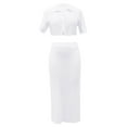 thumbnail image 4 of Sakmal Sexy Summer Dresses for Women Under $10 Cutout Solid Comfort Fit White Short Sleeve Long Sundress, 4 of 5