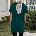 thumbnail image 7 of Sakmal Hooded Womens Tops Under $5 Short Sleeve Green Solid Knot Loose Fit Tunic Shirts, 7 of 7