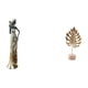 thumbnail image 1 of Figura decorativa abstracta de metal con forma de hoja y figura femenina tribal africana. Adorno creativo para el hogar, hoteles y fiestas., 1 of 8