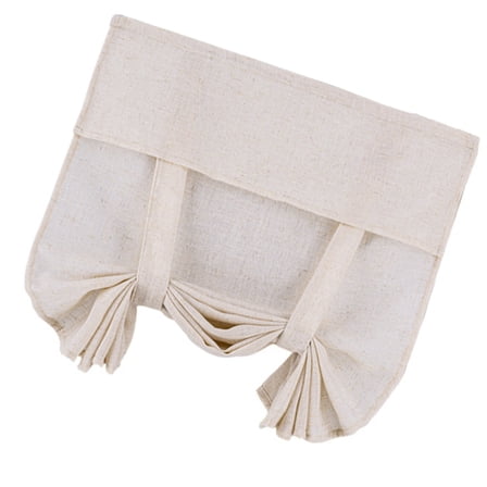 Faux Linen French Door Curtain Semi Private Lighting Adhesive Hanging Room Separator Door Blind Tie Up Shade For Home