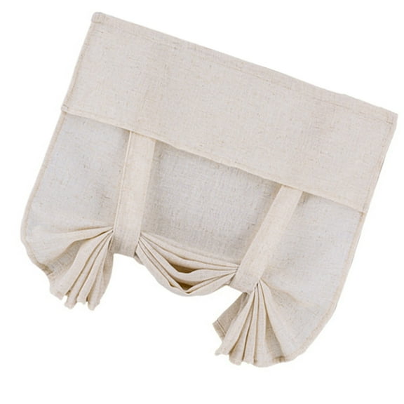 Faux Linen French Door Curtain Semi Private Lighting Adhesive Hanging Room Separator Door Blind Tie Up Shade For Home