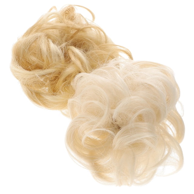 Luxshiny 2Ud Extensión De Moño Sintético Para Mujer Con Color Natural Y Estilo Chic