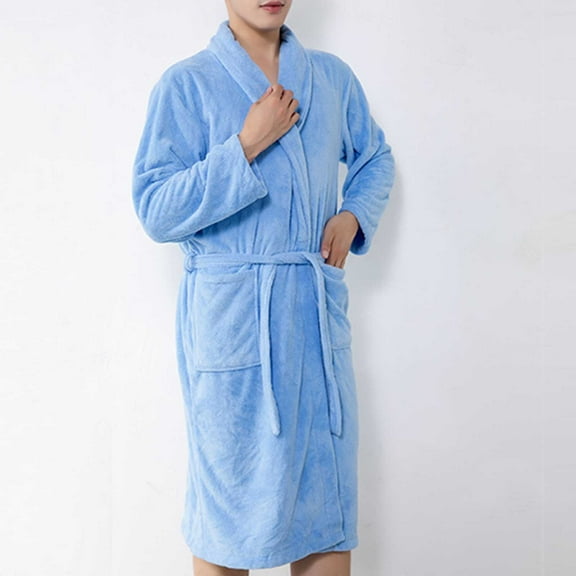 Wancir Mens Hooded Robe, Premium Cotton Cloth Bathrobe, Soft Bath Robes for Men