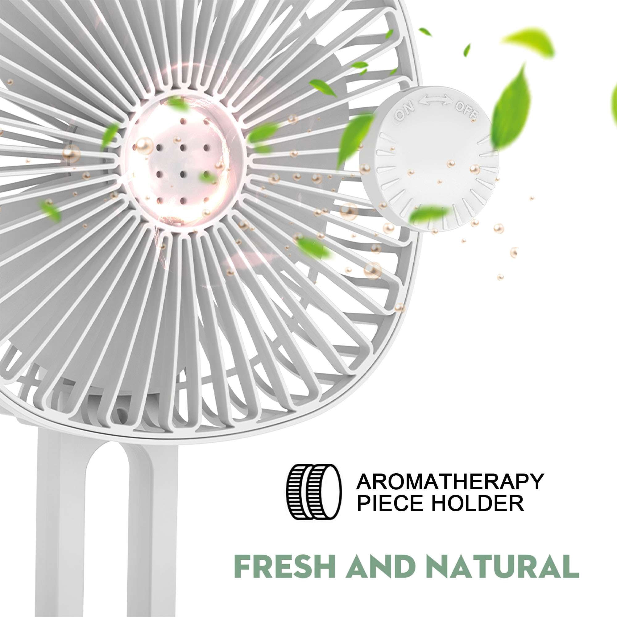 Deago 6.5 Inch Portable Travel Fan Folding Desk Fan Battery Operated & Rechargeable 3 Speeds Small Table Fan 185°Rotation Quiet for Bedroom Office